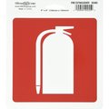 Hillman English Red/White Fire Extinguisher Sign 6 in. H X 6 in. W, 6PK 843465